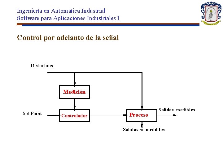 Ingeniería en Automática Industrial Software para Aplicaciones Industriales I Control por adelanto de la