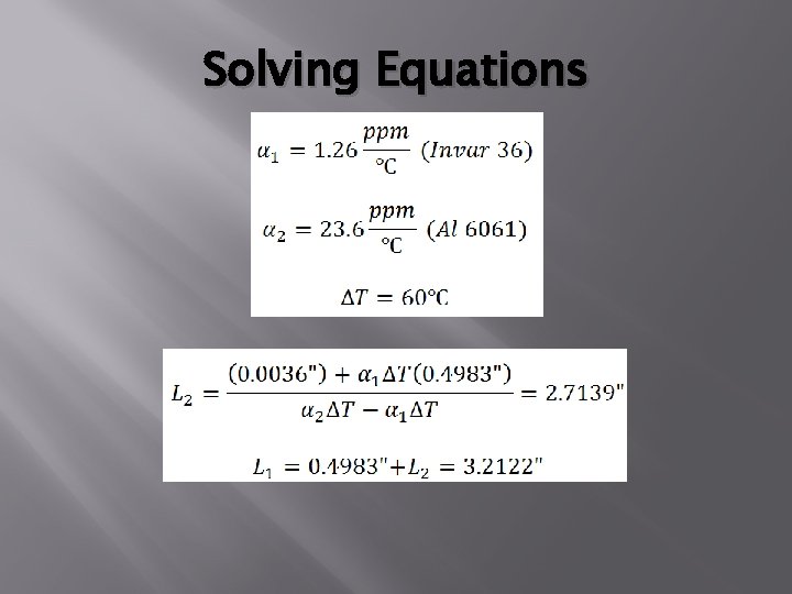 Solving Equations Solving Equations