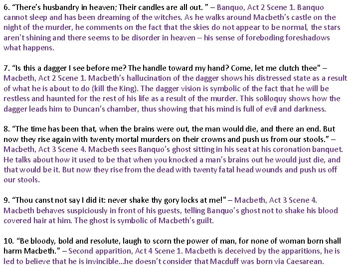 Lady Macbeth Revision How much can you recall