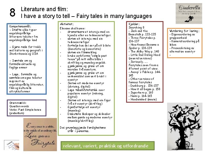 8 Literature and film: I have a story to tell – Fairy tales in
