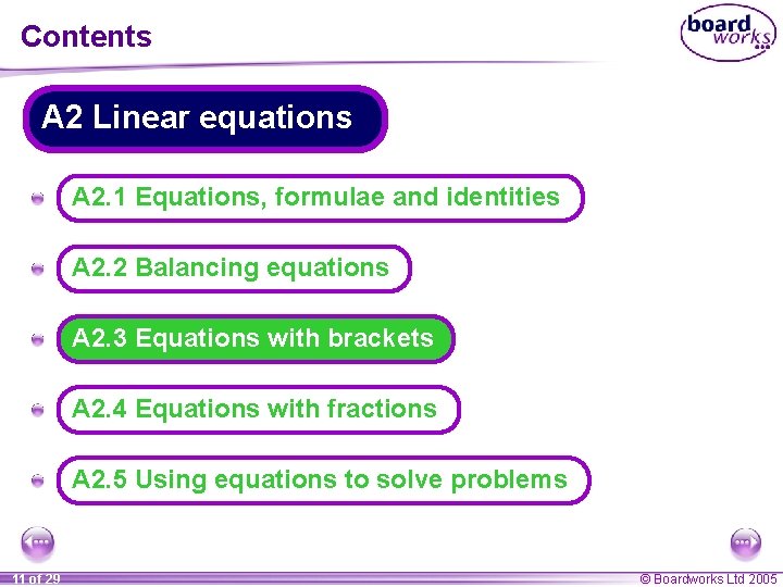 Contents A 2 Linear equations A A 2. 1 Equations, formulae and identities A