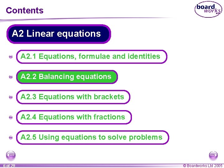 Contents A 2 Linear equations A A 2. 1 Equations, formulae and identities A