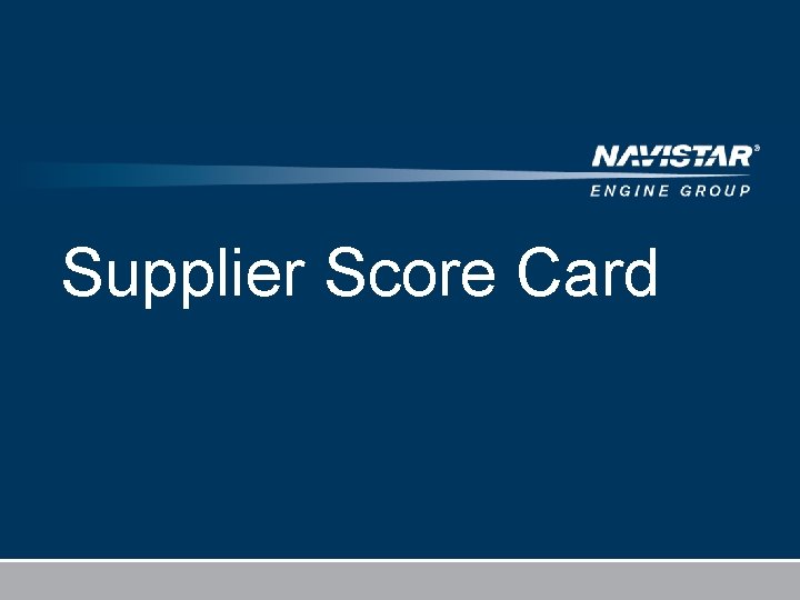 Supplier Score Card 