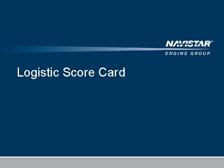 Logistic Score Card 