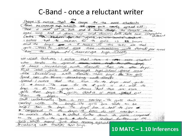C-Band - once a reluctant writer 10 MATC – 1. 10 Inferences 