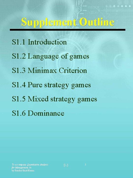 Supplement Outline S 1. 1 Introduction S 1. 2 Language of games S 1. Supplement Outline S 1. 1 Introduction S 1. 2 Language of games S 1.