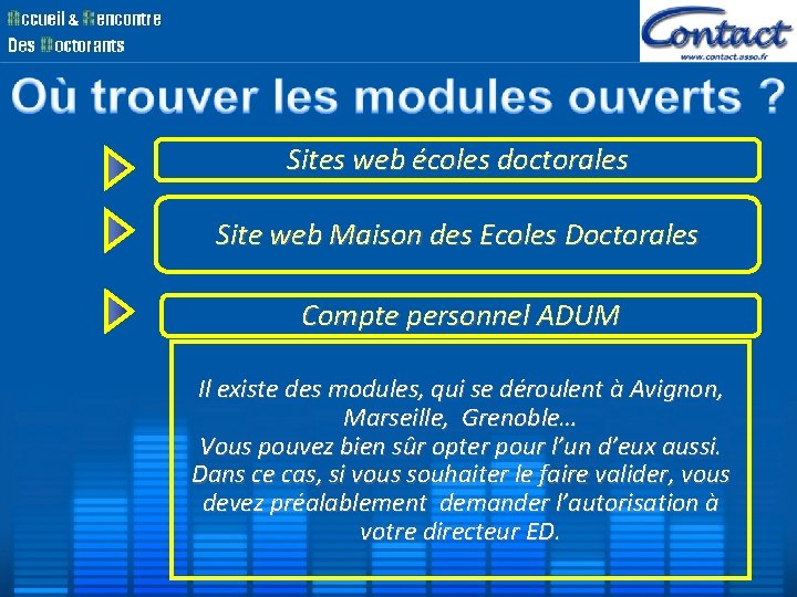 Sites web écoles doctorales Site web Maison des Ecoles Doctorales Compte personnel ADUM Il Sites web écoles doctorales Site web Maison des Ecoles Doctorales Compte personnel ADUM Il