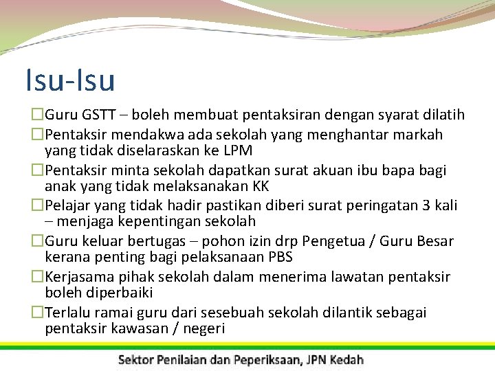 Pentaksiran Berasaskan Sekolah Sektor Penilaian Dan Peperiksaan Jabatan