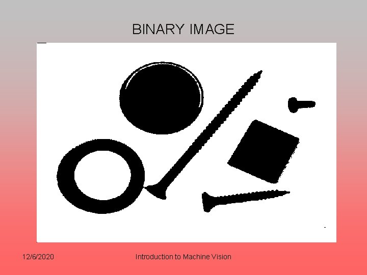 BINARY IMAGE 12/6/2020 Introduction to Machine Vision 