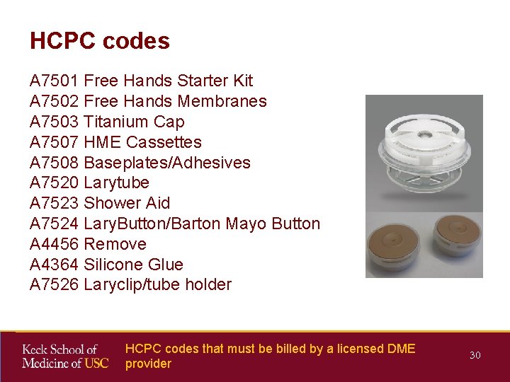 HCPC codes A 7501 Free Hands Starter Kit A 7502 Free Hands Membranes A