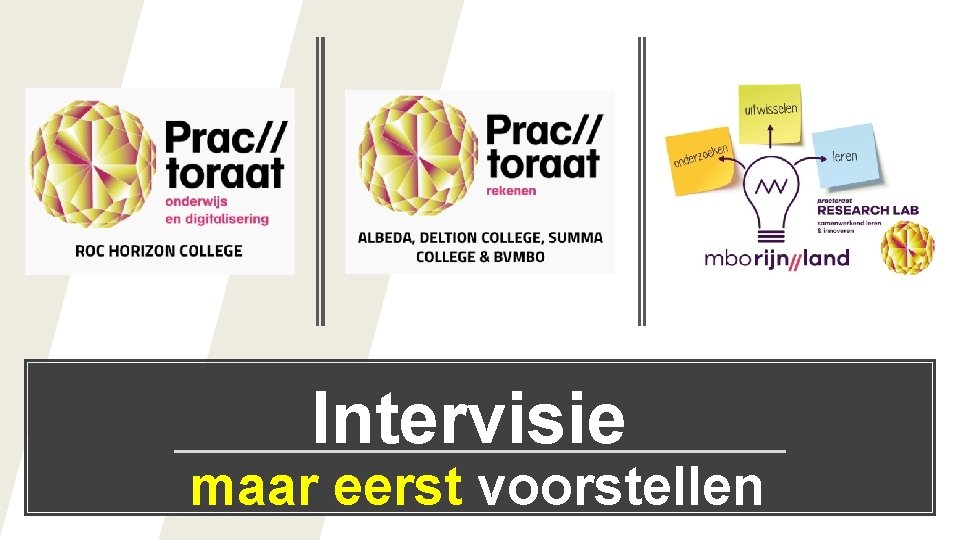 Intervisie maar eerst voorstellen 