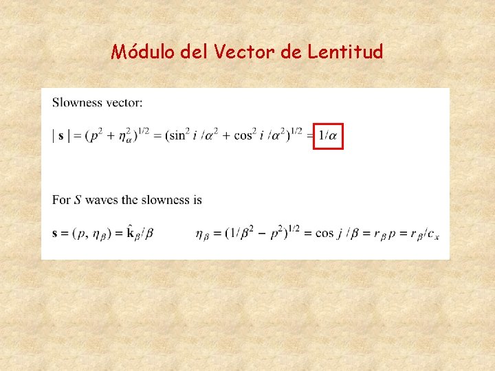 Módulo del Vector de Lentitud 
