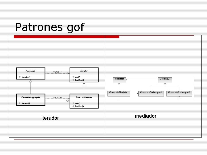 Patrones gof iterador mediador Patrones gof iterador mediador