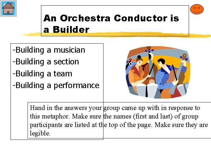 An Orchestra Conductor is a Builder -Building a a musician section team performance Hand