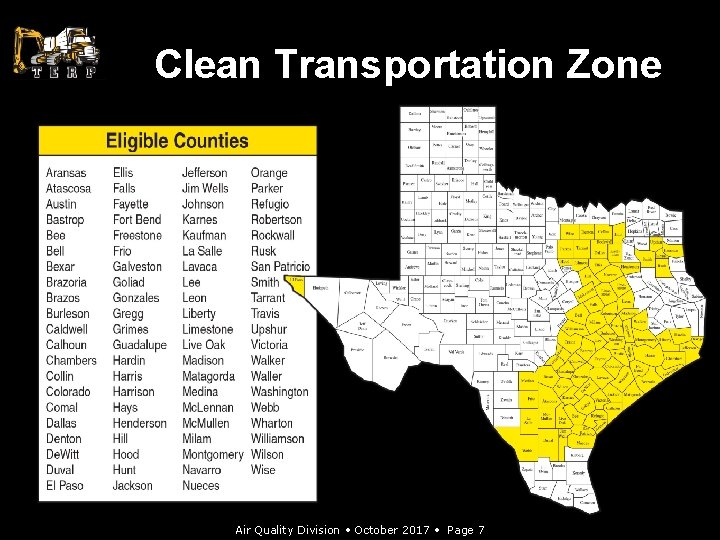 Clean Transportation Zone Air Quality Division • October 2017 • Page 7 