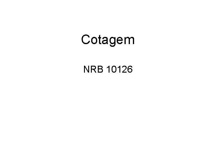 Cotagem NRB 10126 