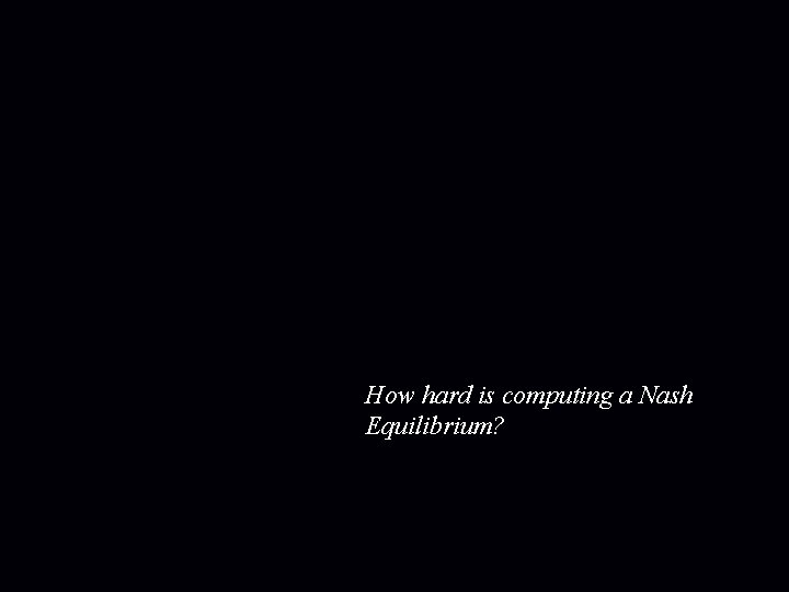 How hard is computing a Nash Equilibrium? 