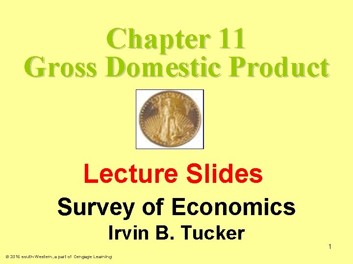 Chapter 11 Gross Domestic Product Lecture Slides Survey of Economics Irvin B. Tucker ©