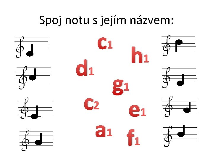 Spoj notu s jejím názvem: c 1 h 1 d 1 g 1 c
