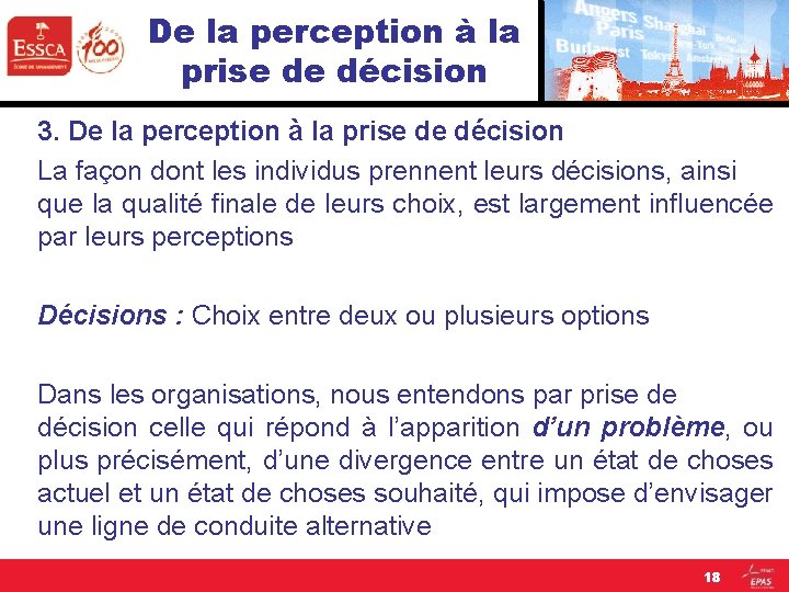 De la perception à la prise de décision 3. De la perception à la