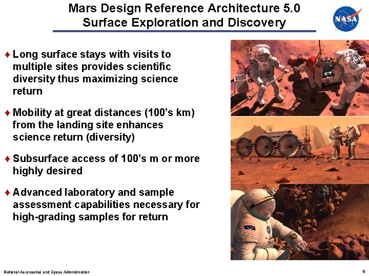 Mars Design Reference Architecture 5. 0 Surface Exploration and Discovery Long surface stays with