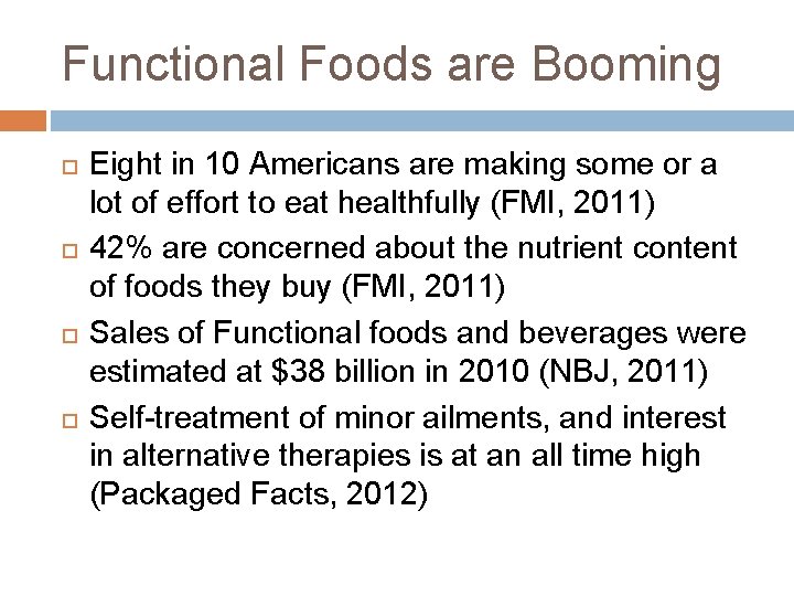 Functional Foods are Booming Eight in 10 Americans are making some or a lot