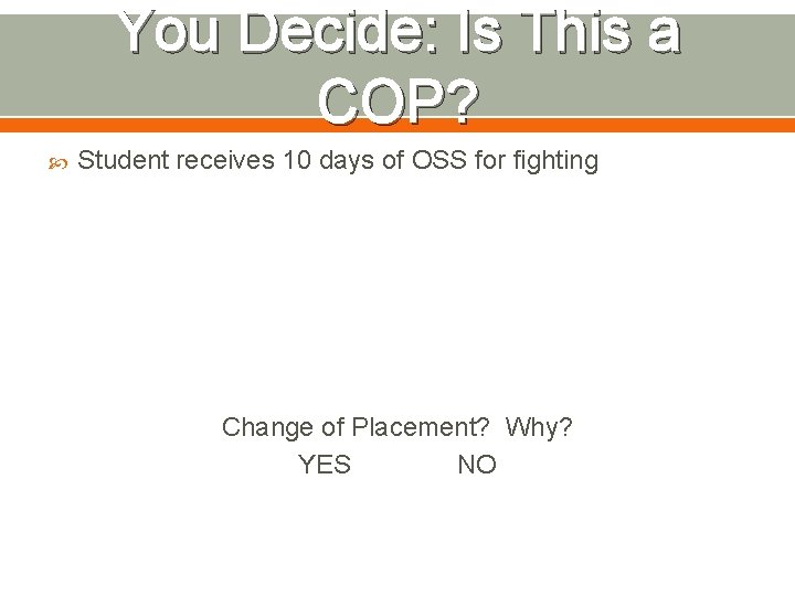 You Decide: Is This a COP? Student receives 10 days of OSS for fighting
