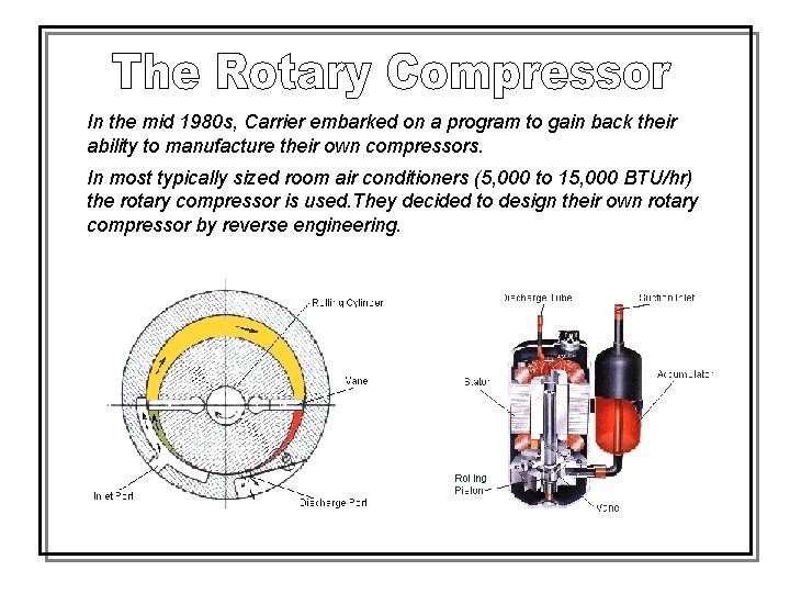 In the mid 1980 s, Carrier embarked on a program to gain back their