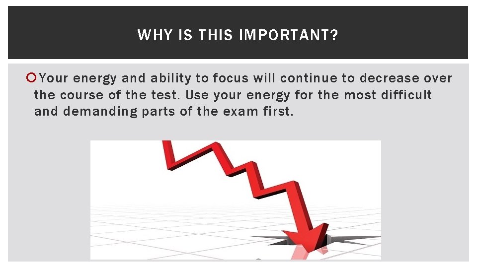 WHY IS THIS IMPORTANT? Your energy and ability to focus will continue to decrease