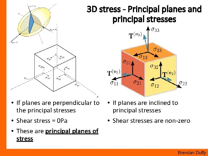 3 D stress - Principal planes and principal stresses • If planes are perpendicular