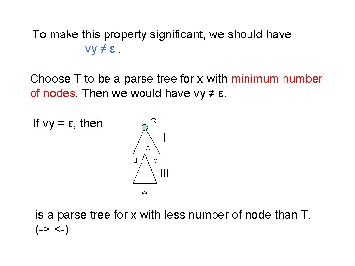 To make this property significant, we should have vy ≠ ε. Choose T to