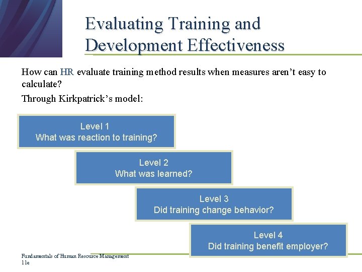 Evaluating Training and Development Effectiveness How can HR evaluate training method results when measures Evaluating Training and Development Effectiveness How can HR evaluate training method results when measures