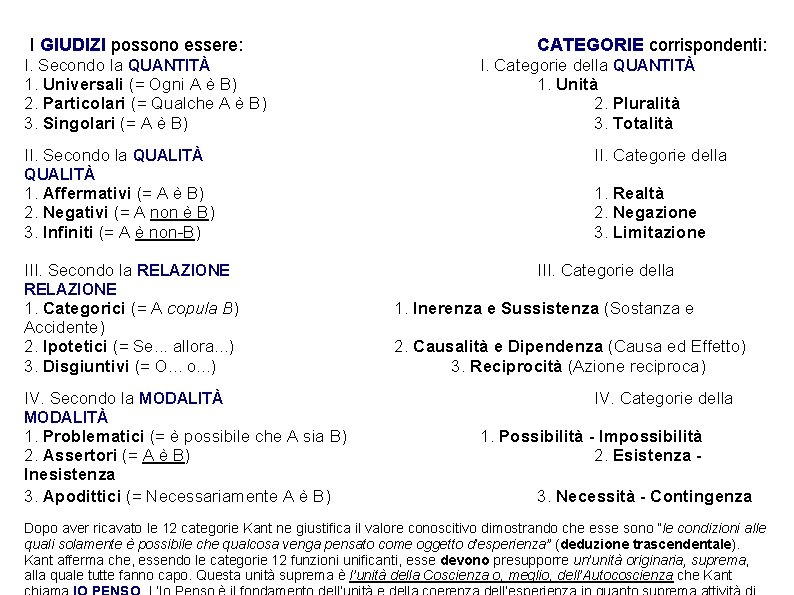 I GIUDIZI possono essere: I. Secondo la QUANTITÀ 1. Universali (= Ogni A è