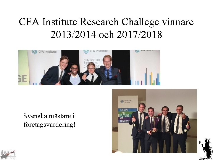 CFA Institute Research Challege vinnare 2013/2014 och 2017/2018 Svenska mästare i företagsvärdering! 