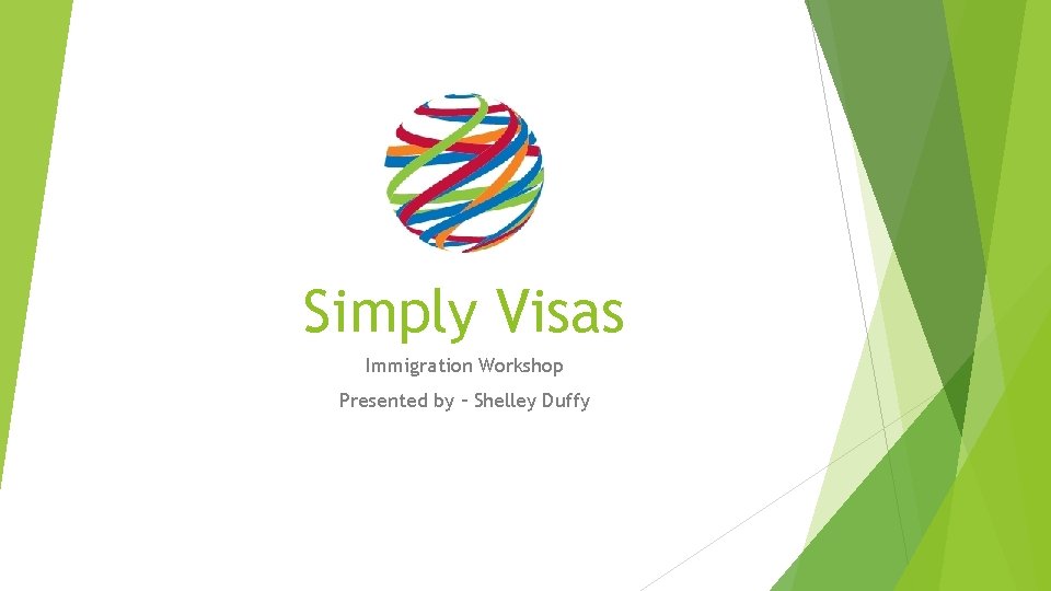 Simply Visas Immigration Workshop Presented by – Shelley Duffy 