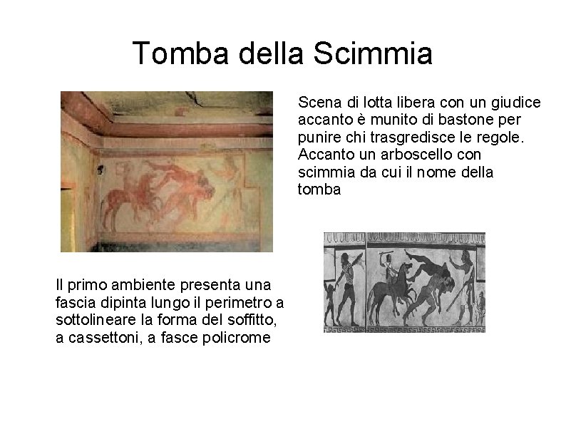 Tomba della Scimmia Scena di lotta libera con un giudice accanto è munito di