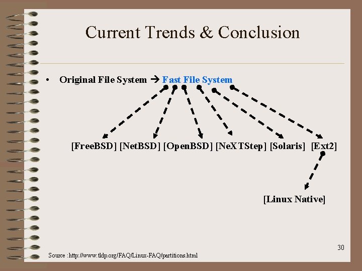 Current Trends & Conclusion • Original File System Fast File System [Free. BSD] [Net.