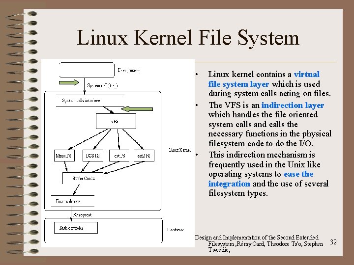 Linux Kernel File System • • • Linux kernel contains a virtual file system