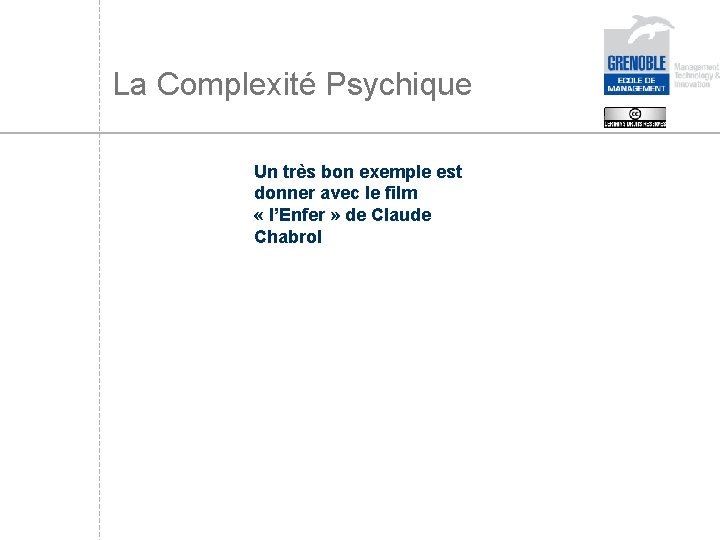 La Complexité Psychique Un très bon exemple est donner avec le film « l’Enfer