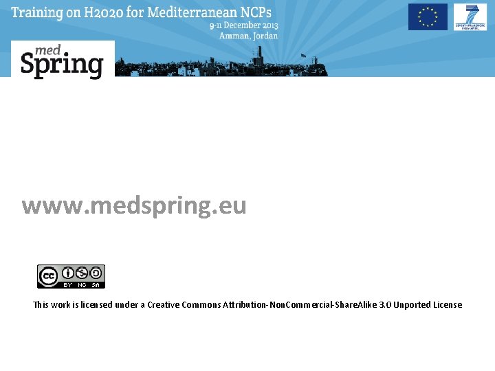 www. medspring. eu This work is licensed under a Creative Commons Attribution-Non. Commercial-Share. Alike