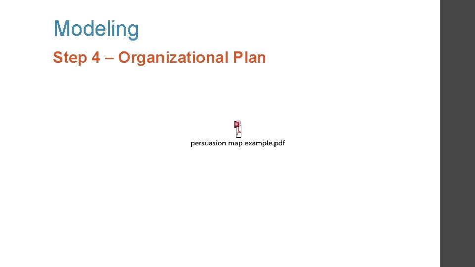 Modeling Step 4 – Organizational Plan Modeling Step 4 – Organizational Plan