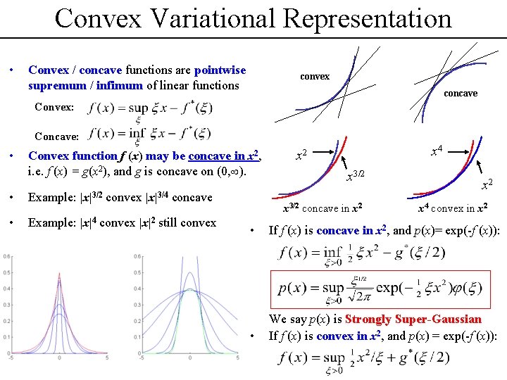 Convex Variational Representation • Convex / concave functions are pointwise supremum / infimum of