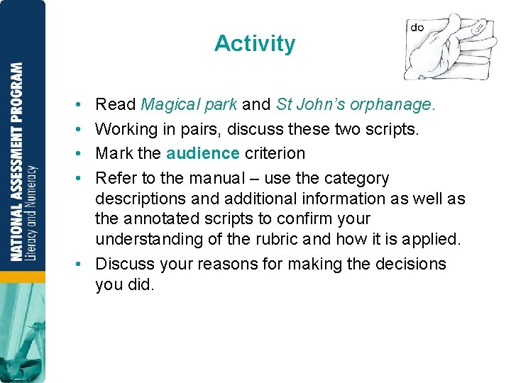 Activity • • Read Magical park and St John’s orphanage. Working in pairs, discuss