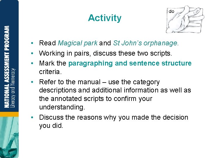Activity • Read Magical park and St John’s orphanage. • Working in pairs, discuss