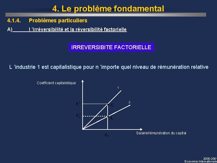 4. Le problème fondamental 4. 1. 4. Problèmes particuliers A) l ’irréversibilité et la