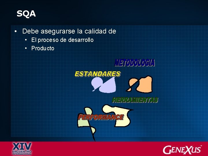 SQA • Debe asegurarse la calidad de • El proceso de desarrollo • Producto