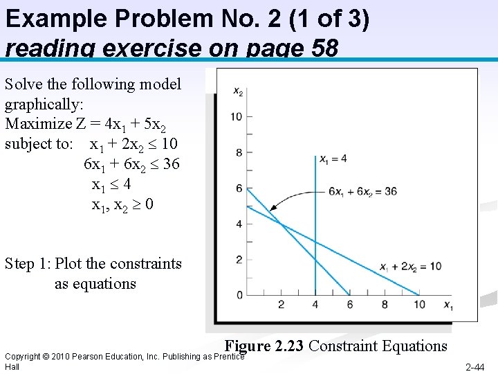 Example Problem No. 2 (1 of 3) reading exercise on page 58 Solve the