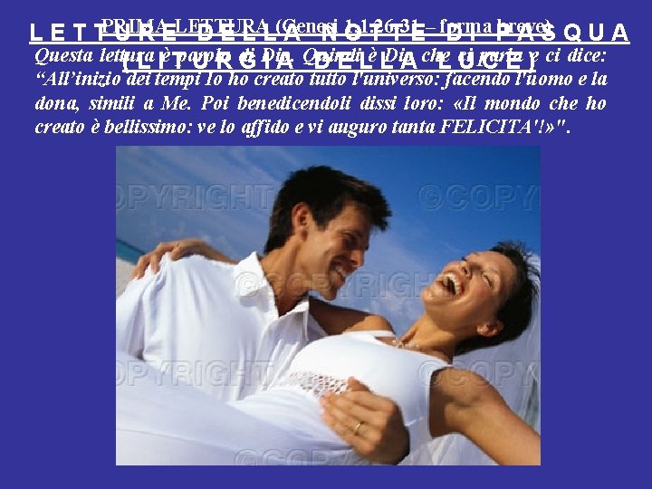 1, 1. 26 -31 breve) L E T TPRIMA U R ELETTURA D E 1, 1. 26 -31 breve) L E T TPRIMA U R ELETTURA D E