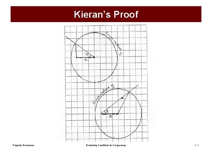 Kieran’s Proof Projector Resources Evaluating Conditions for Congruency P-11 Kieran’s Proof Projector Resources Evaluating Conditions for Congruency P-11