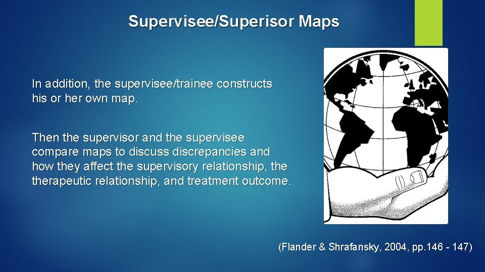 Supervisee/Superisor Maps In addition, the supervisee/trainee constructs his or her own map. Then the